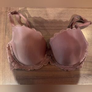Victoria's Secret dream angels lined demi Lace back Bra in pinkish brown 34ddd